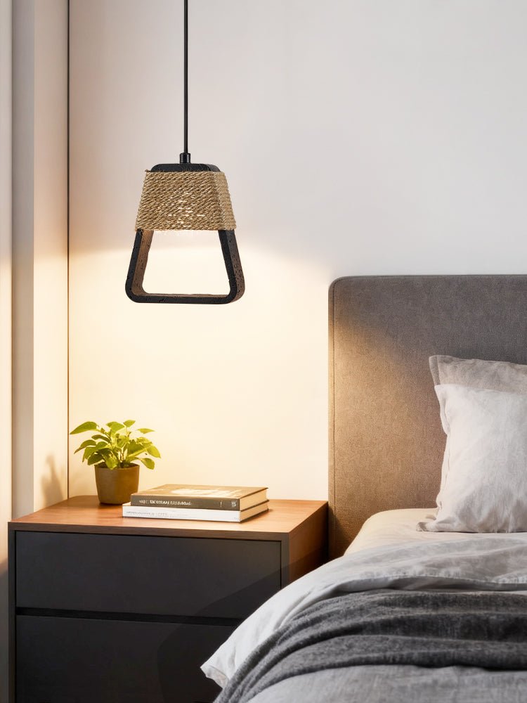 Suspension moderne Seth en Noir travertin