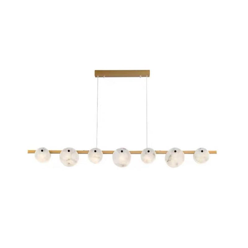 Lustre moderne Enar en Albâtre Laiton et blanc