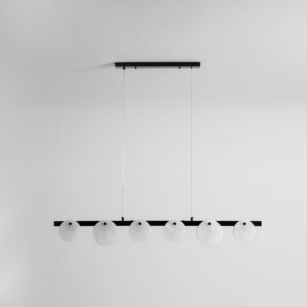 Lustre moderne Enar en Albâtre Laiton et blanc