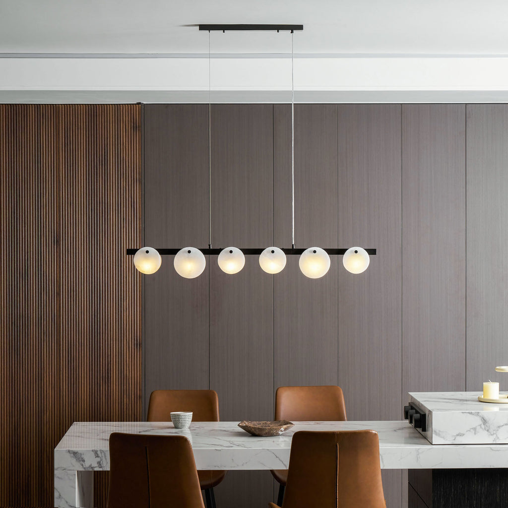 Lustre moderne Enar en Albâtre Noir et blanc