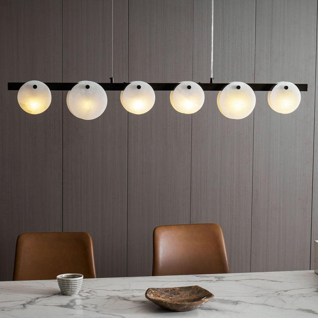 Lustre moderne Enar en Albâtre Noir et blanc