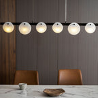 Lustre moderne Enar en Albâtre Laiton et blanc