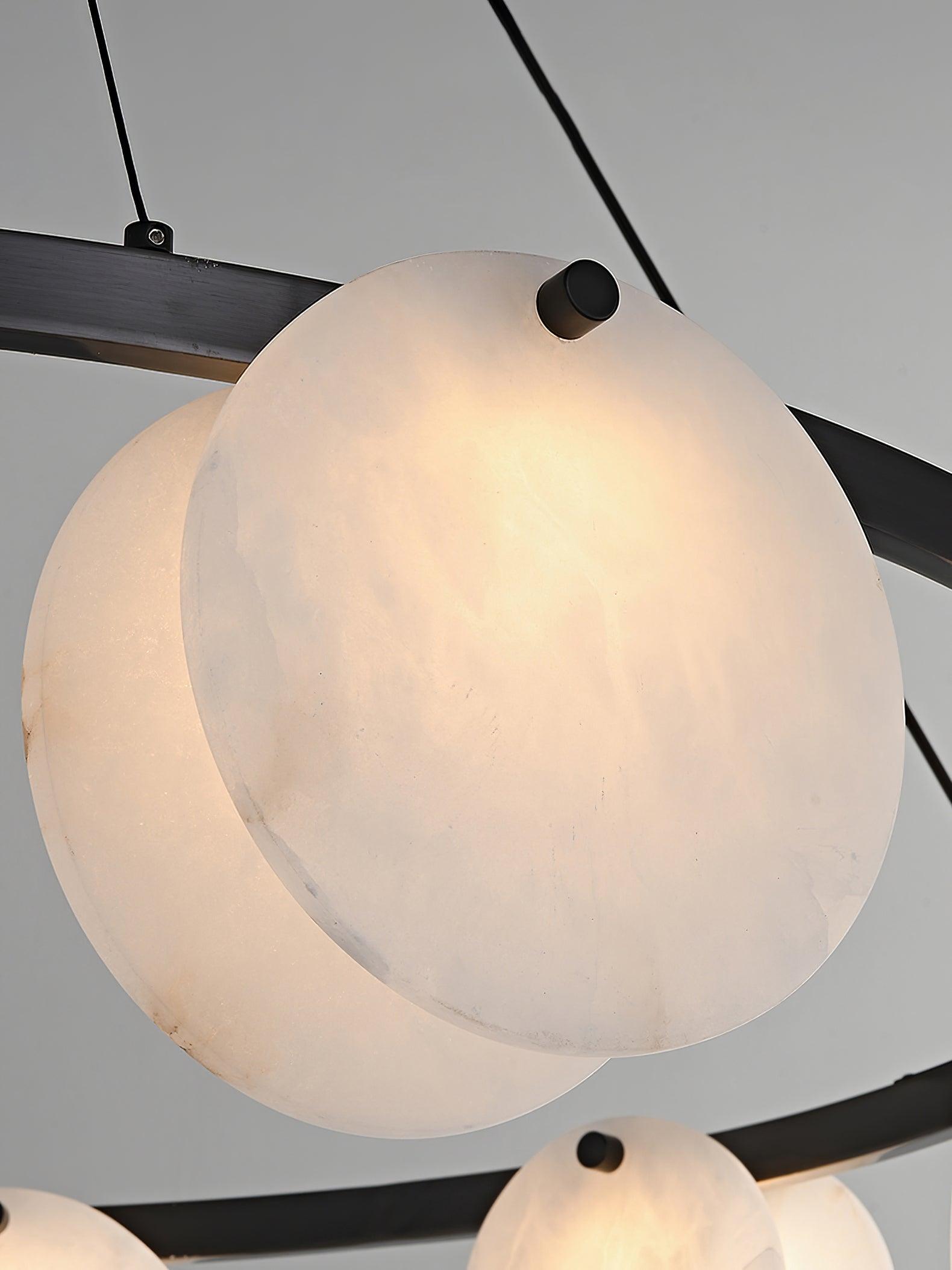 Lustre moderne Tobbe en Albâtre Noir et blanc
