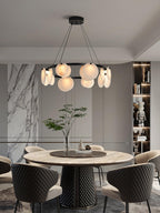 Lustre moderne Tobbe en Albâtre Noir et blanc