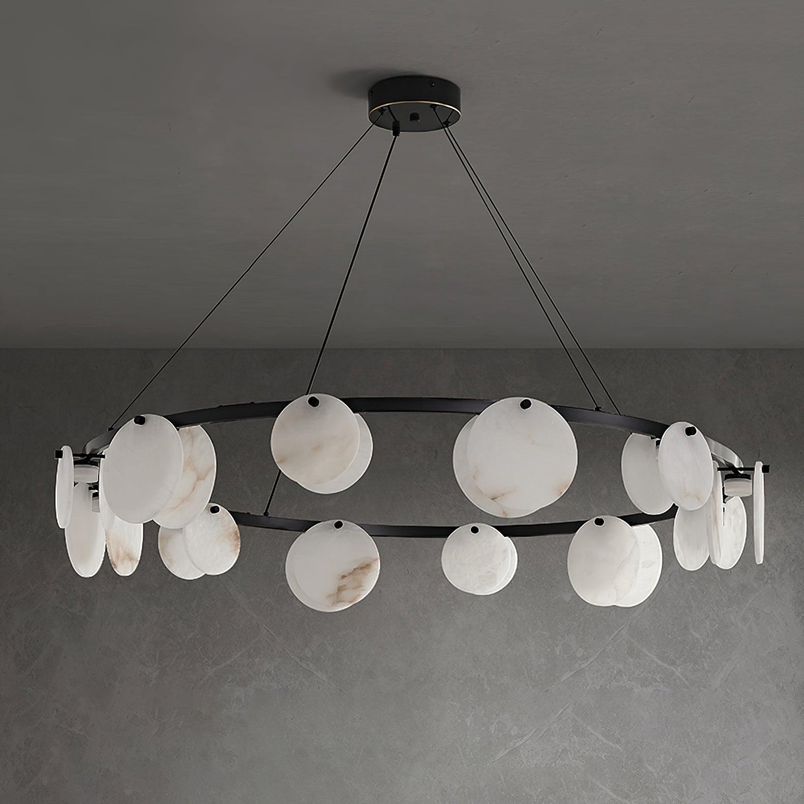 Lustre moderne Tobbe en Albâtre Noir et blanc