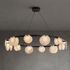 Lustre moderne Tobbe en Albâtre Laiton et blanc