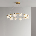 Lustre moderne Tobbe en Albâtre Noir et blanc