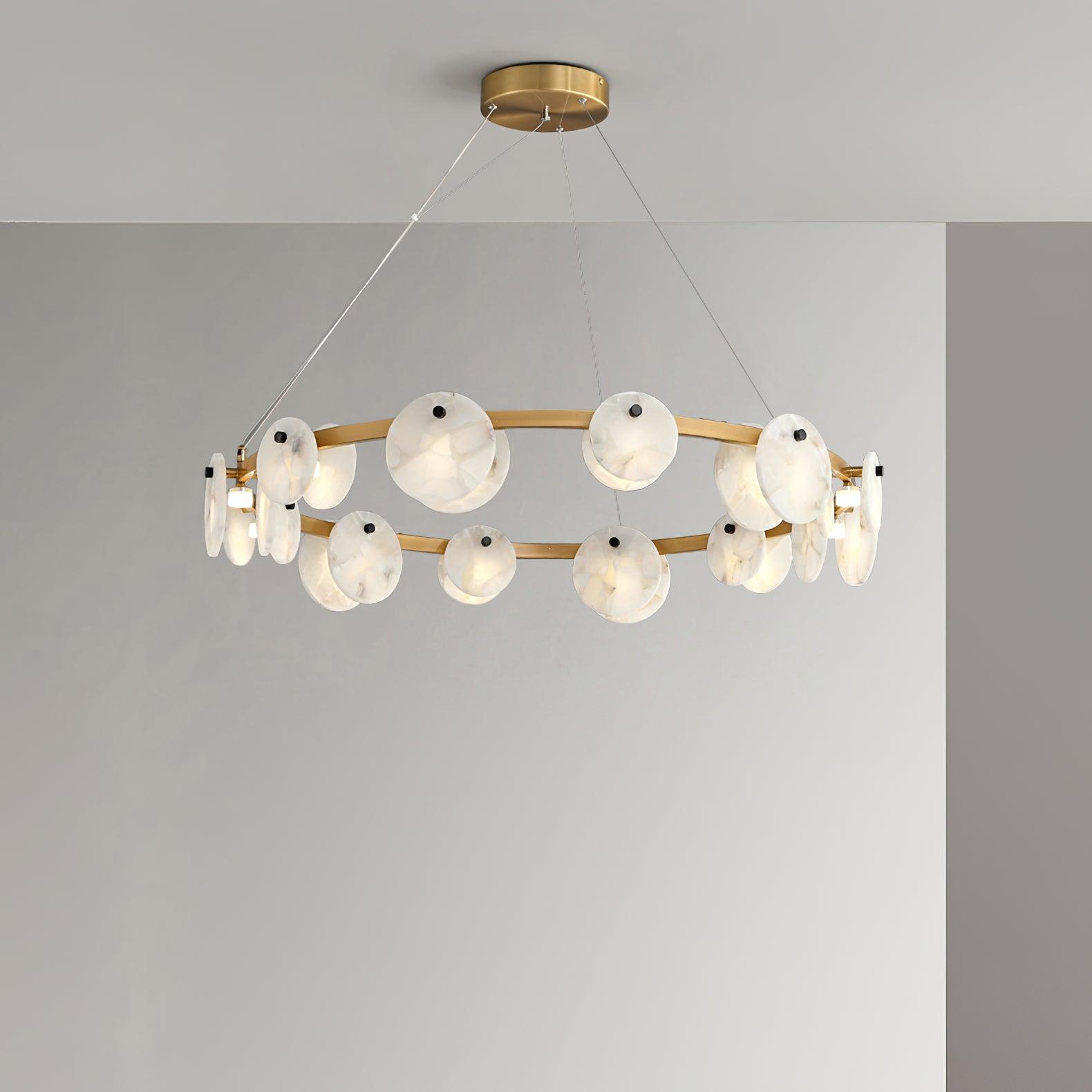 Lustre moderne Tobbe en Albâtre Noir et blanc