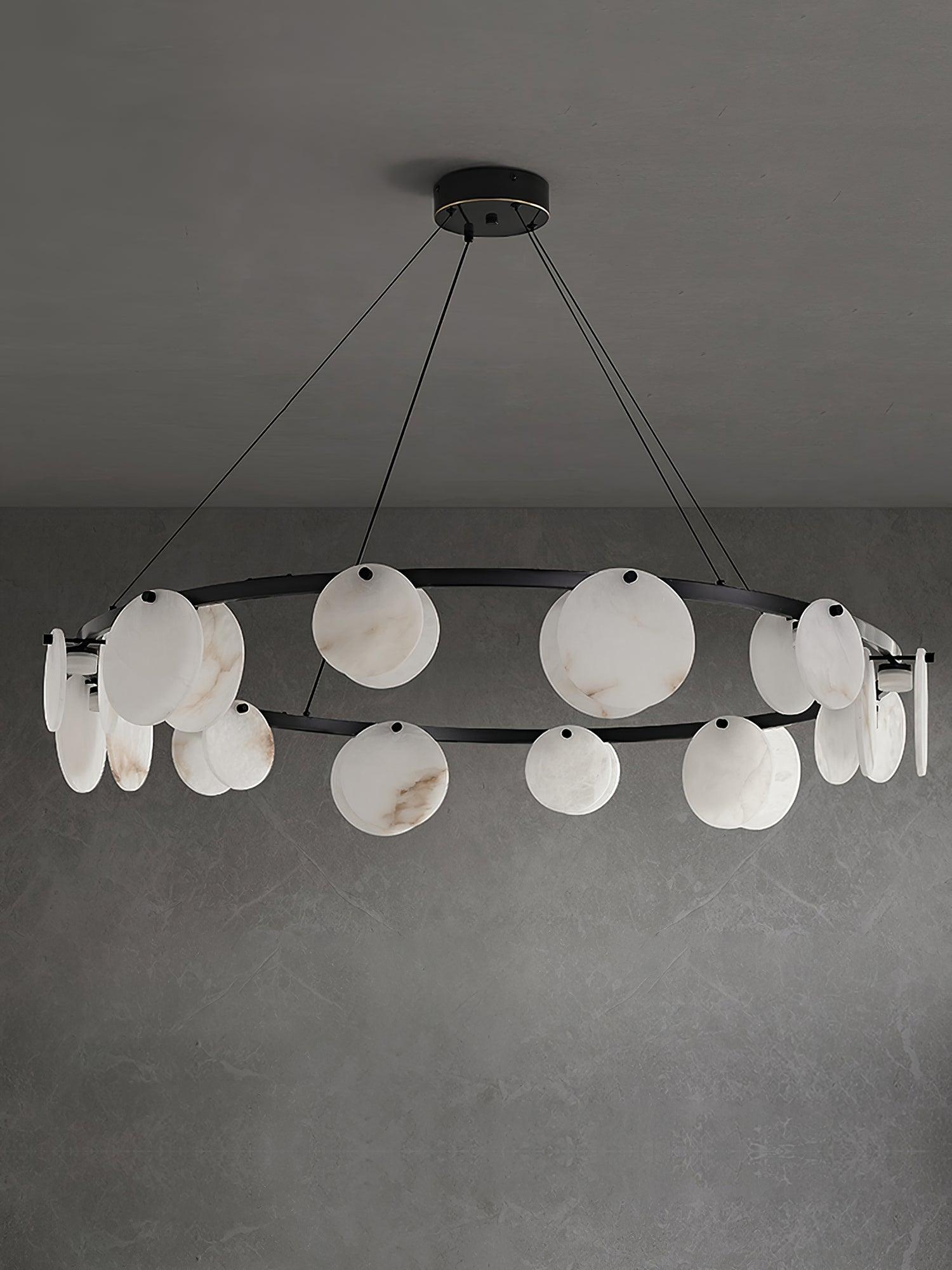 Lustre moderne Tobbe en Albâtre Noir et blanc
