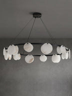 Lustre moderne Tobbe en Albâtre Laiton et blanc