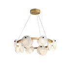 Lustre moderne Tobbe en Albâtre Laiton et blanc