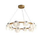 Lustre moderne Tobbe en Albâtre Laiton et blanc