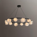Lustre moderne Tobbe en Albâtre Noir et blanc