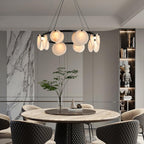 Lustre moderne Tobbe en Albâtre Noir et blanc
