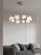 Lustre moderne Tobbe en Albâtre Noir et blanc