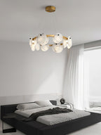 Lustre moderne Tobbe en Albâtre Laiton et blanc
