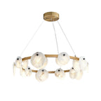 Lustre moderne Tobbe en Albâtre Laiton et blanc