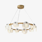 Lustre moderne Tobbe en Albâtre Laiton et blanc