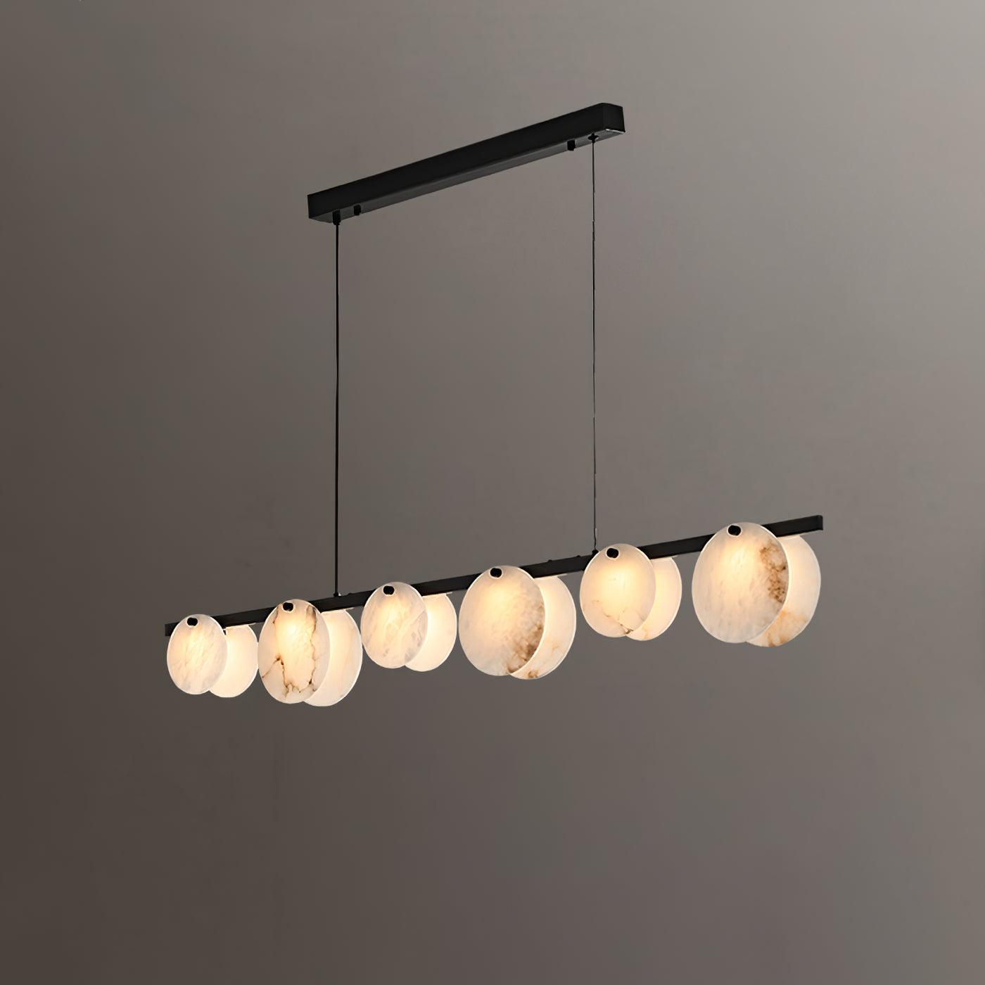 Lustre moderne Enar en Albâtre Laiton et blanc