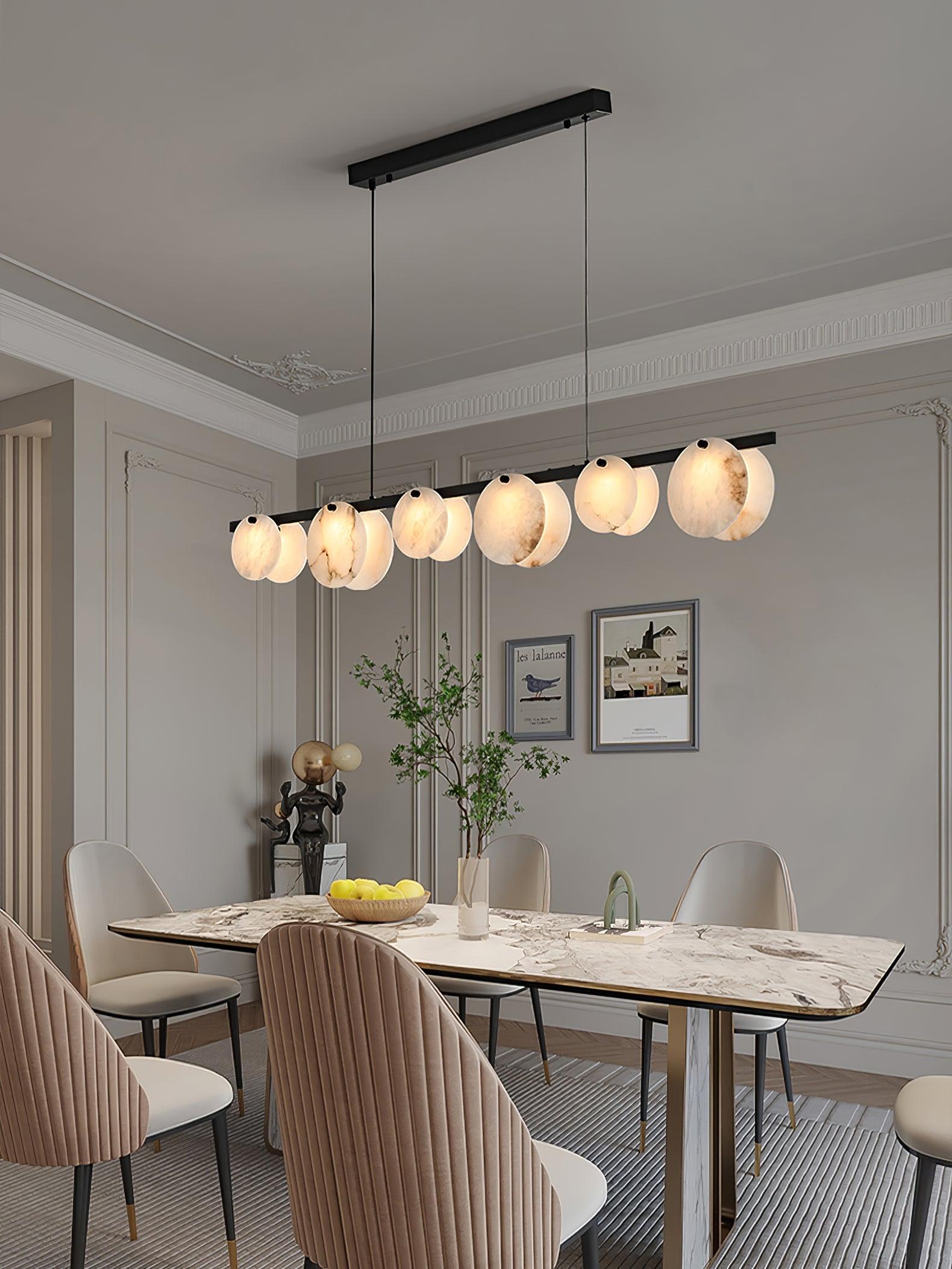 Lustre moderne Enar en Albâtre Noir et blanc