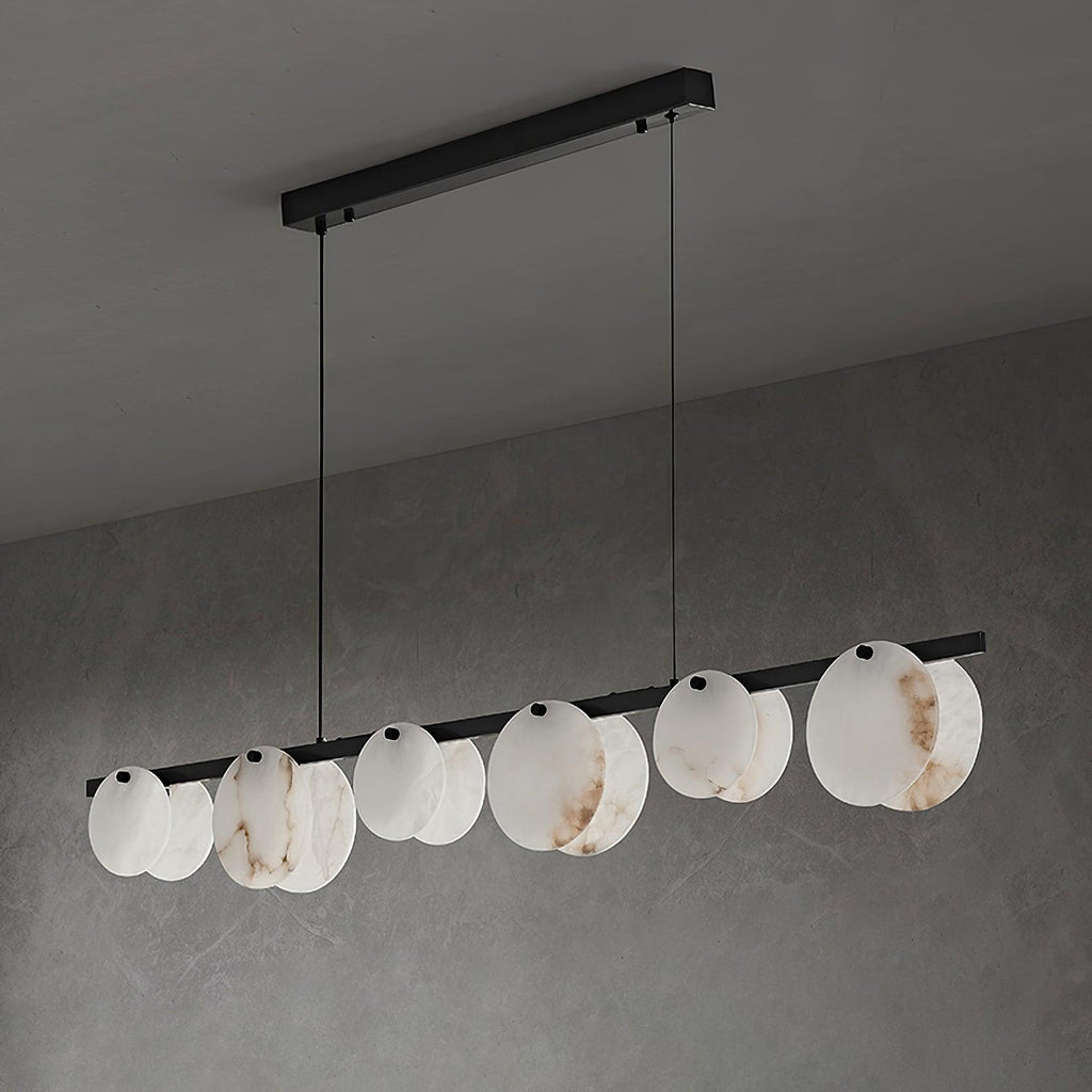 Lustre moderne Enar en Albâtre Laiton et blanc