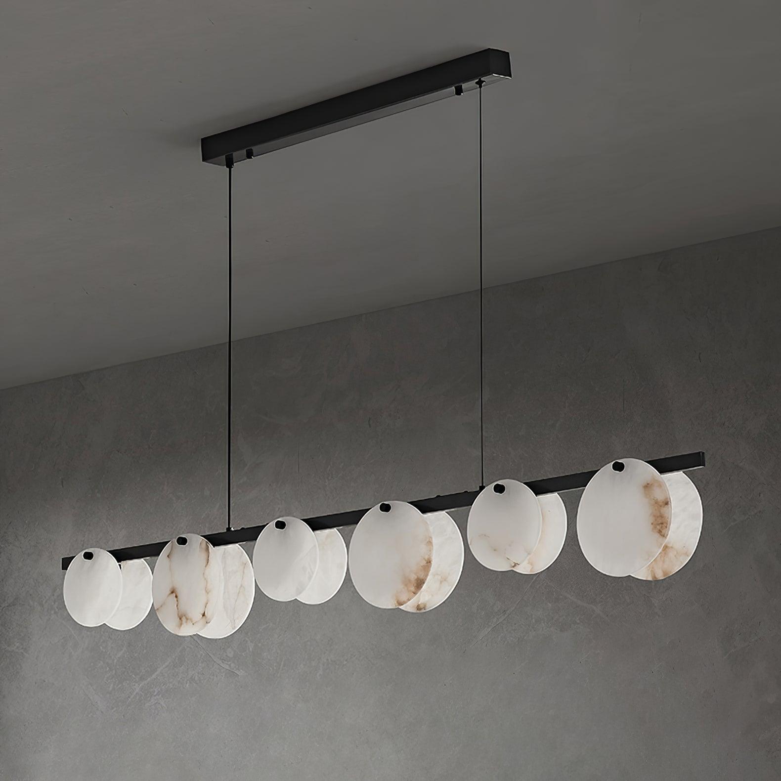 Lustre moderne Enar en Albâtre Laiton et blanc