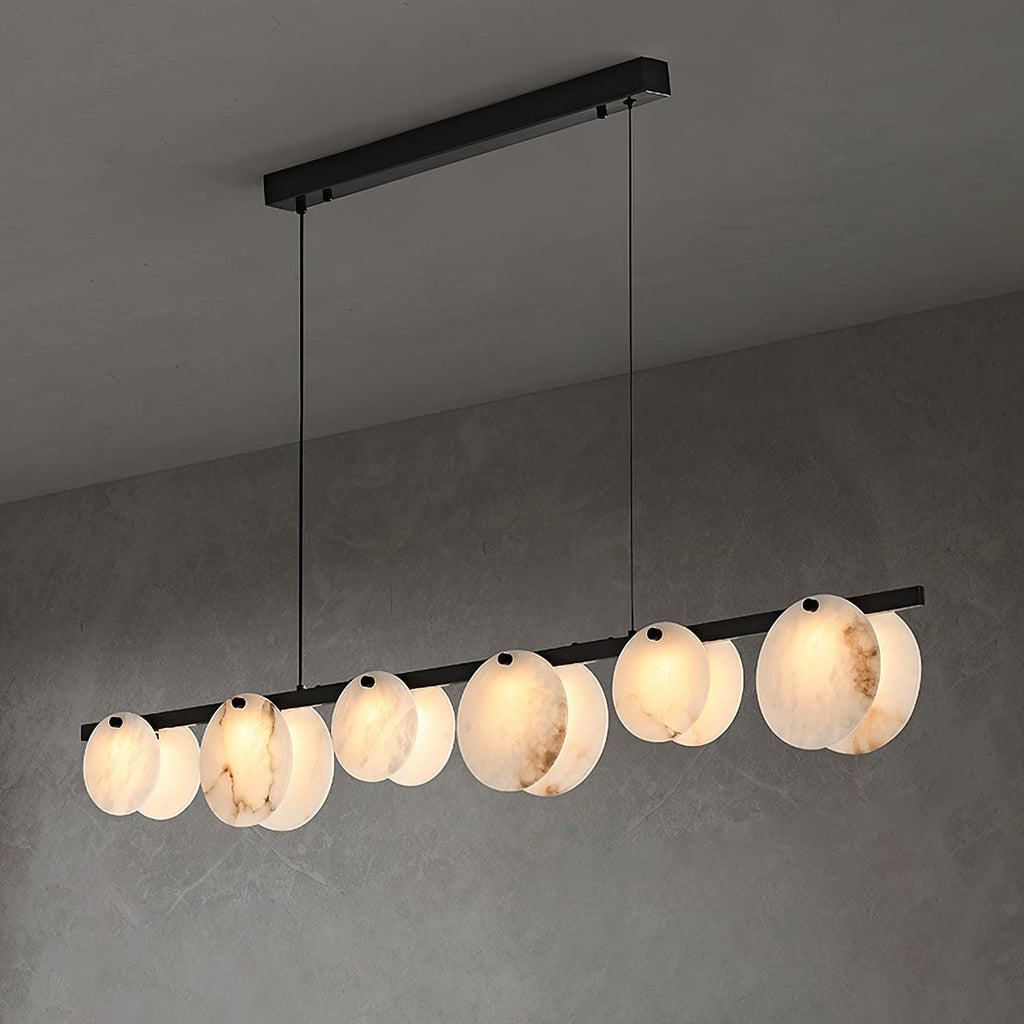 Lustre moderne Enar en Albâtre Noir et blanc