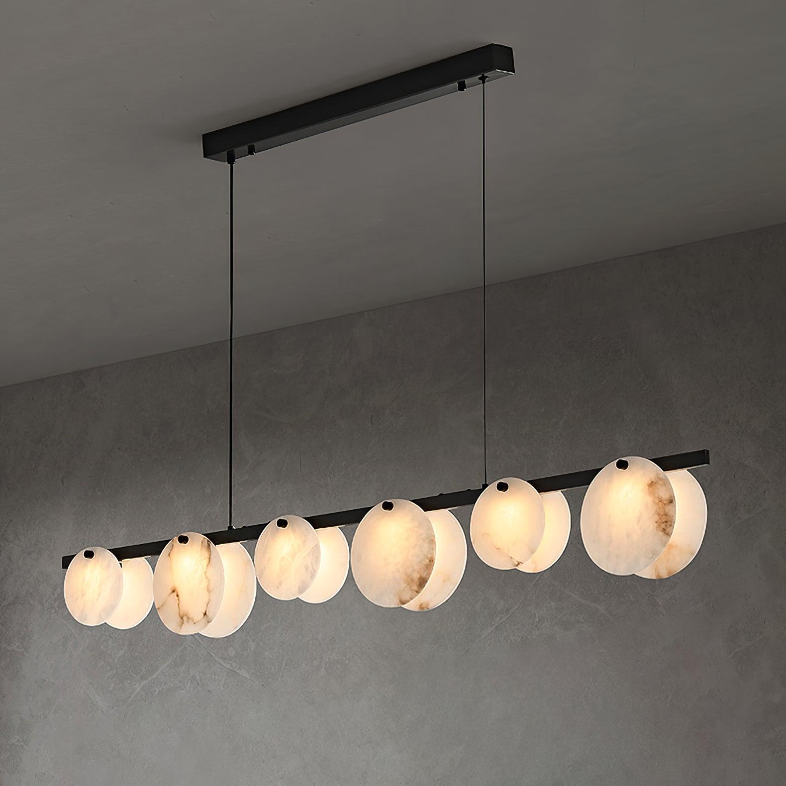 Lustre moderne Enar en Albâtre Noir et blanc
