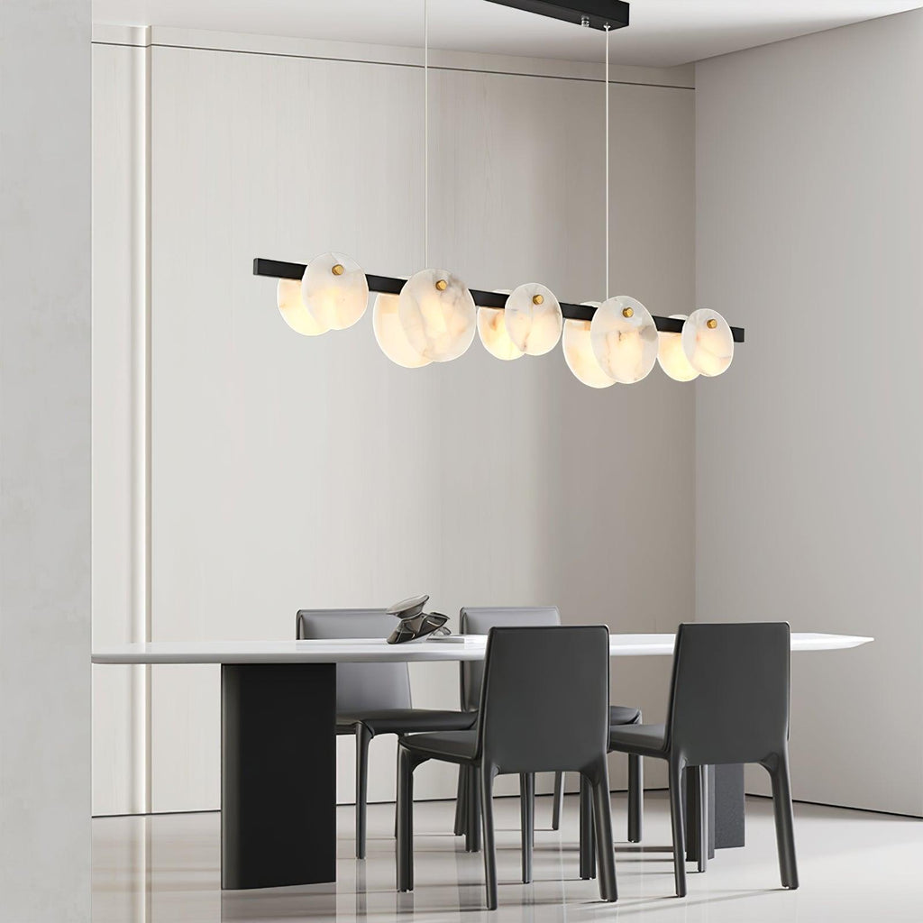 Lustre moderne Enar en Albâtre Laiton et blanc