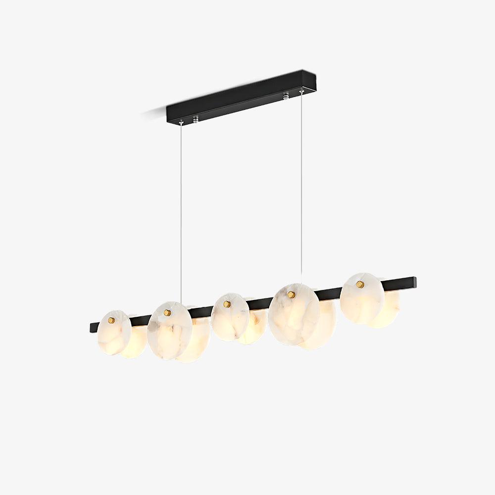 Lustre moderne Enar en Albâtre Laiton et blanc