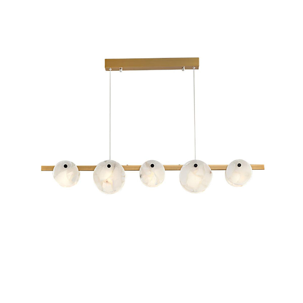 Lustre moderne Enar en Albâtre Laiton et blanc