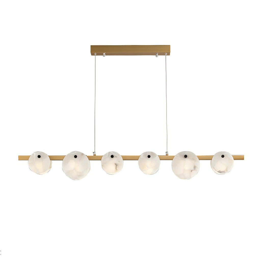 Lustre moderne Enar en Albâtre Laiton et blanc