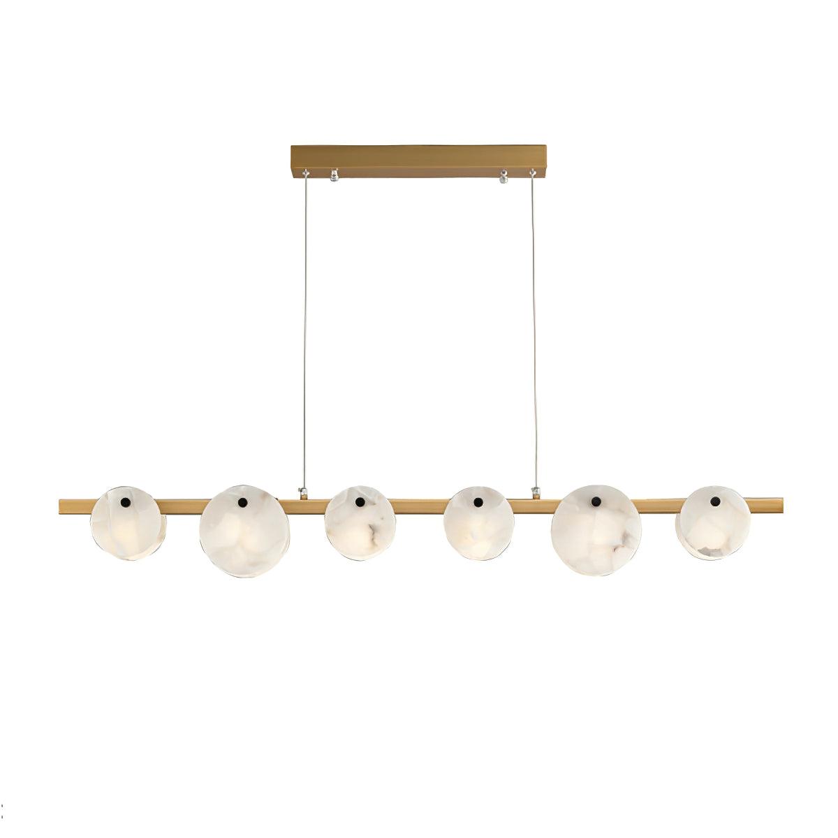 Lustre moderne Enar en Albâtre Laiton et blanc
