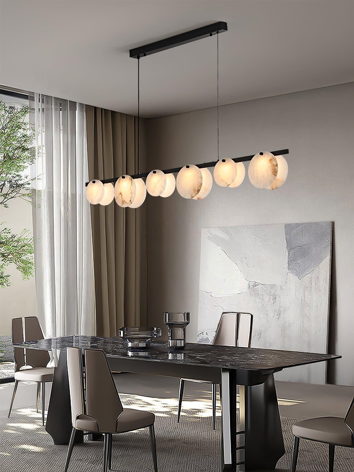 Lustre moderne Enar en Albâtre Noir et blanc