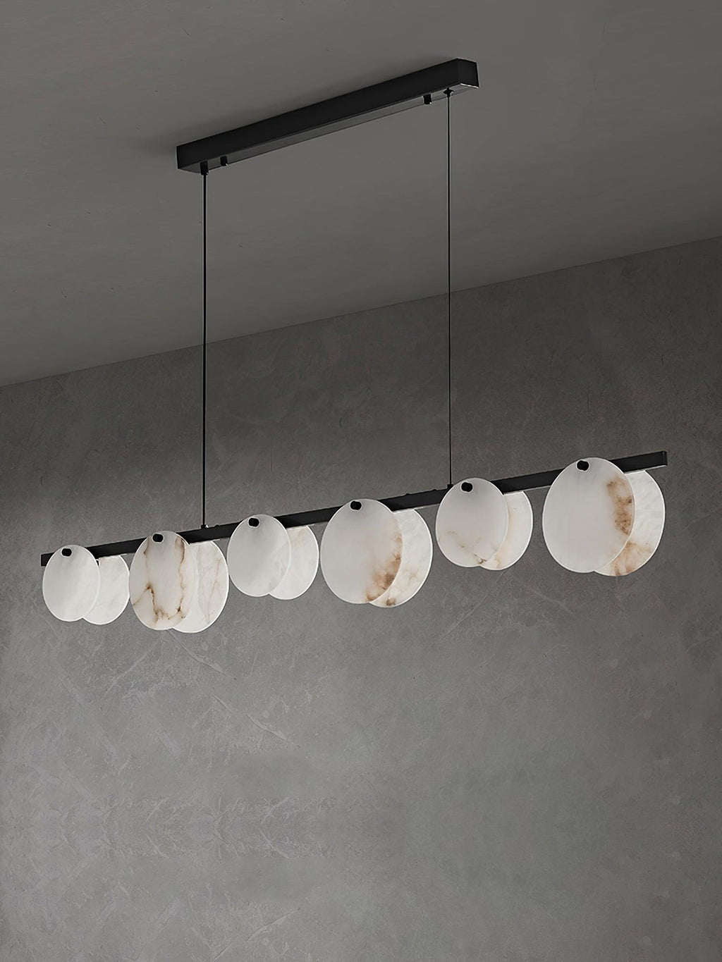Lustre moderne Enar en Albâtre Laiton et blanc