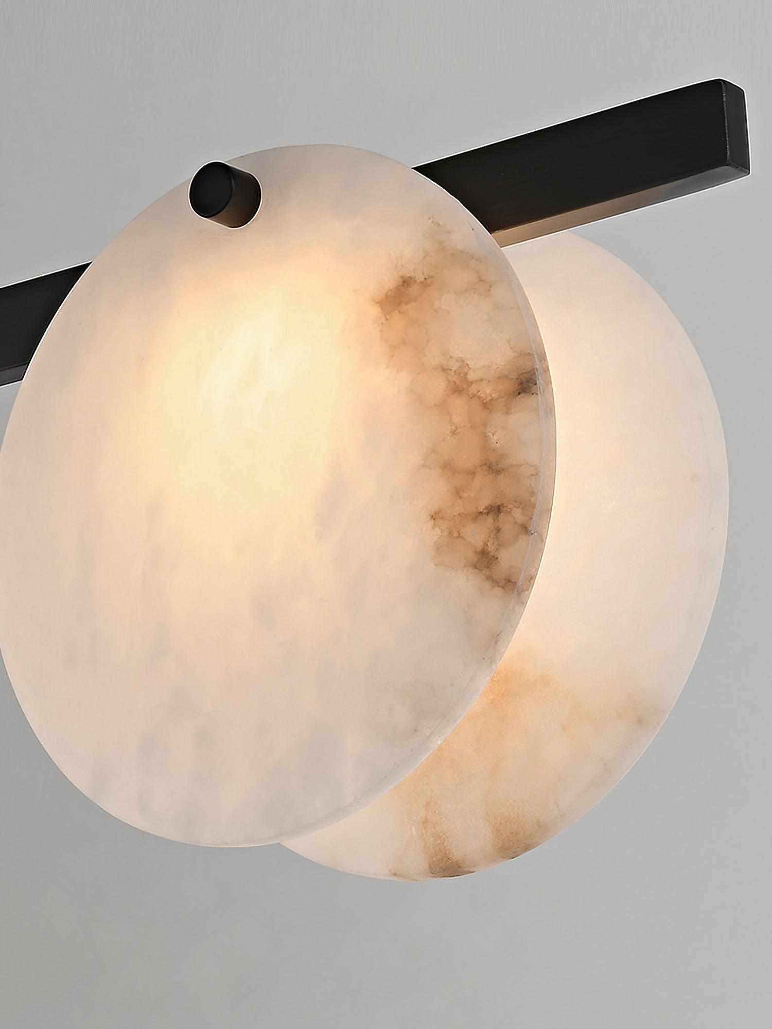 Lustre moderne Enar en Albâtre Noir et blanc