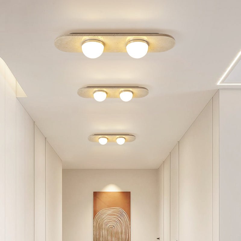 Plafonnier moderne Tane en Travertin jaune et blanc