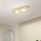 Plafonnier moderne Tane en Travertin jaune et blanc