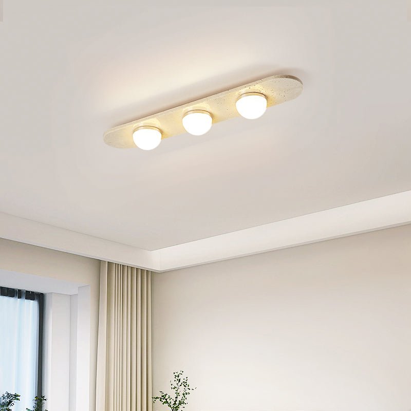 Plafonnier moderne Tane en Travertin jaune et blanc