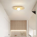 Plafonnier moderne Tane en Travertin jaune et blanc