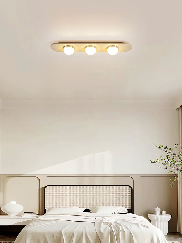 Plafonnier moderne Tane en Travertin jaune et blanc