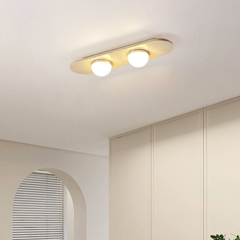 Plafonnier moderne Tane en Travertin jaune et blanc
