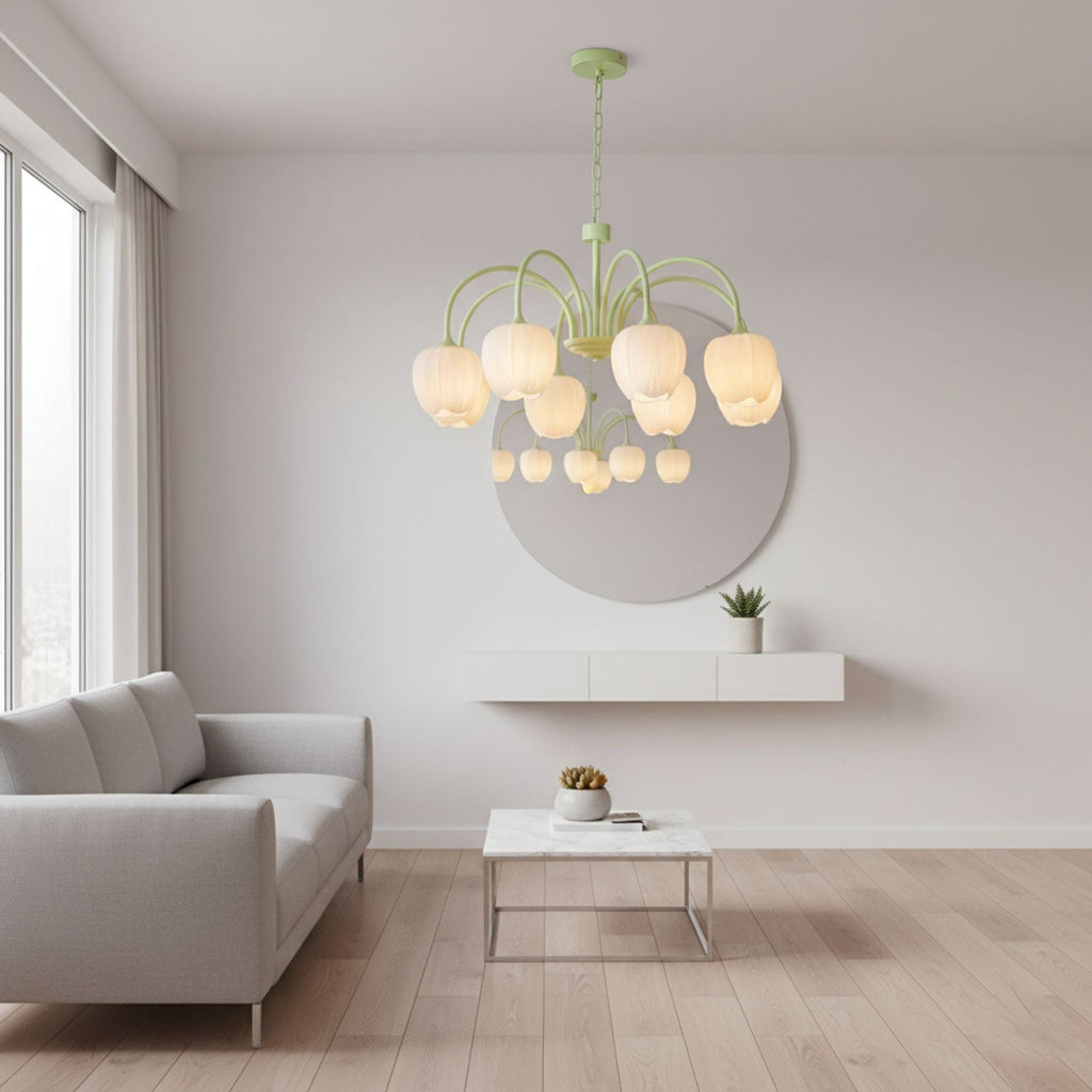 Lustre moderne Gilroy en Matcha et blanc verre