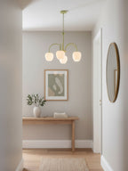 Lustre moderne Gilroy en Matcha et blanc verre