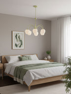 Lustre moderne Gilroy en Creamy blanc et blanc verre