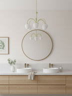 Lustre moderne Gilroy en Creamy blanc et blanc verre