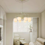 Lustre moderne Gilroy en Creamy blanc et blanc verre