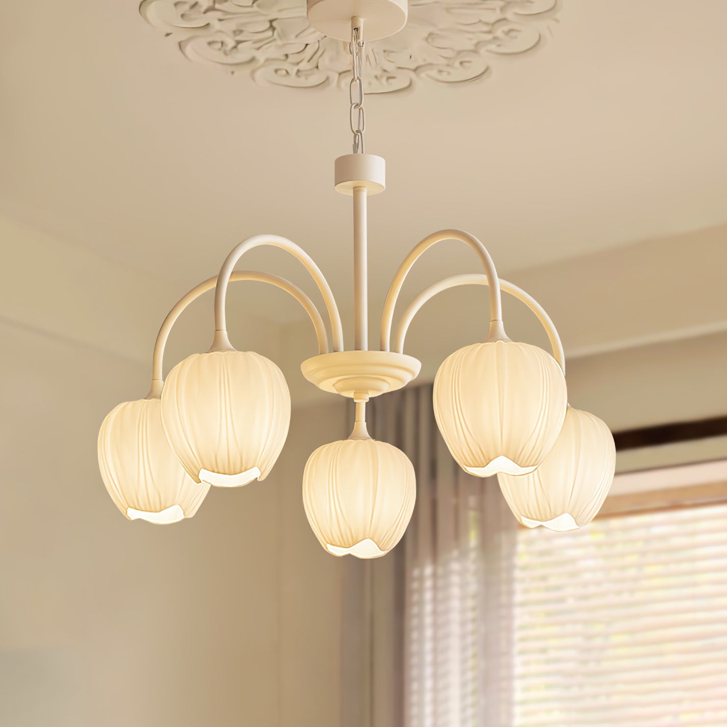 Lustre moderne Gilroy en Matcha et blanc verre