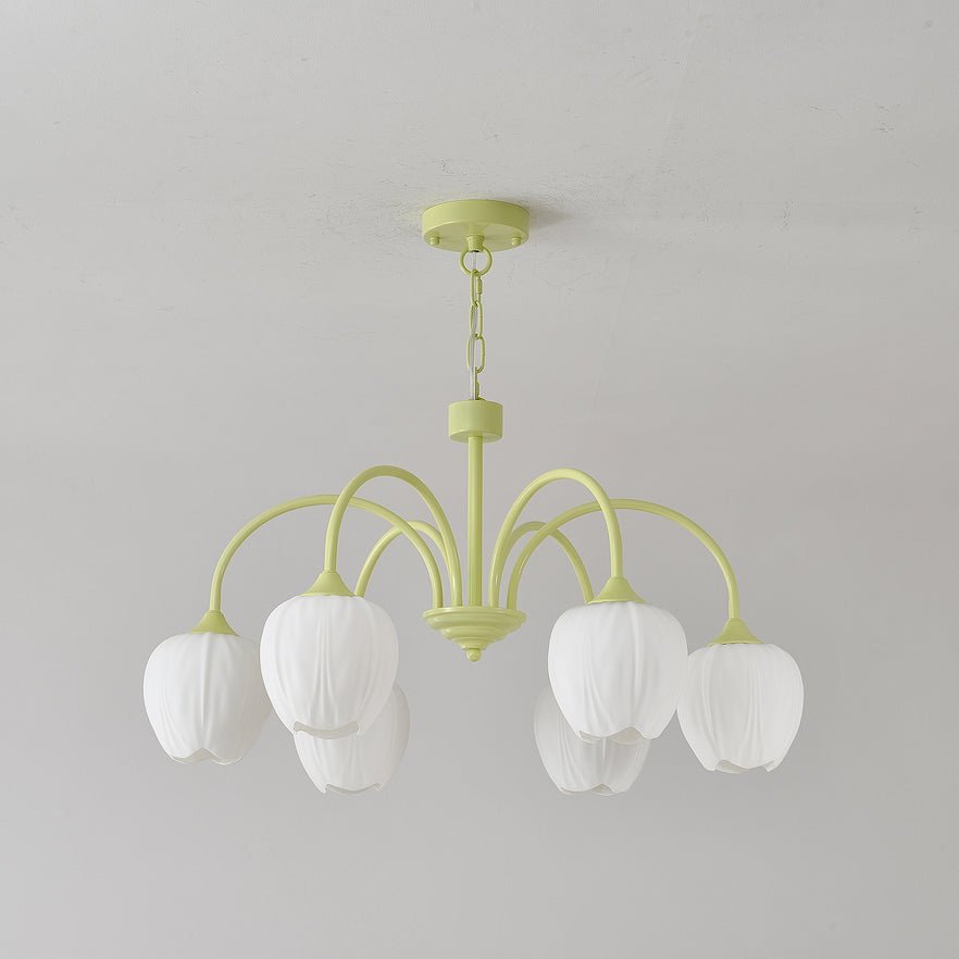 Lustre moderne Gilroy en Creamy blanc et blanc verre