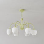 Lustre moderne Gilroy en Creamy blanc et blanc verre